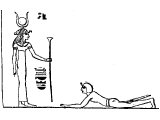 King Ptolemy prostrate before Isis